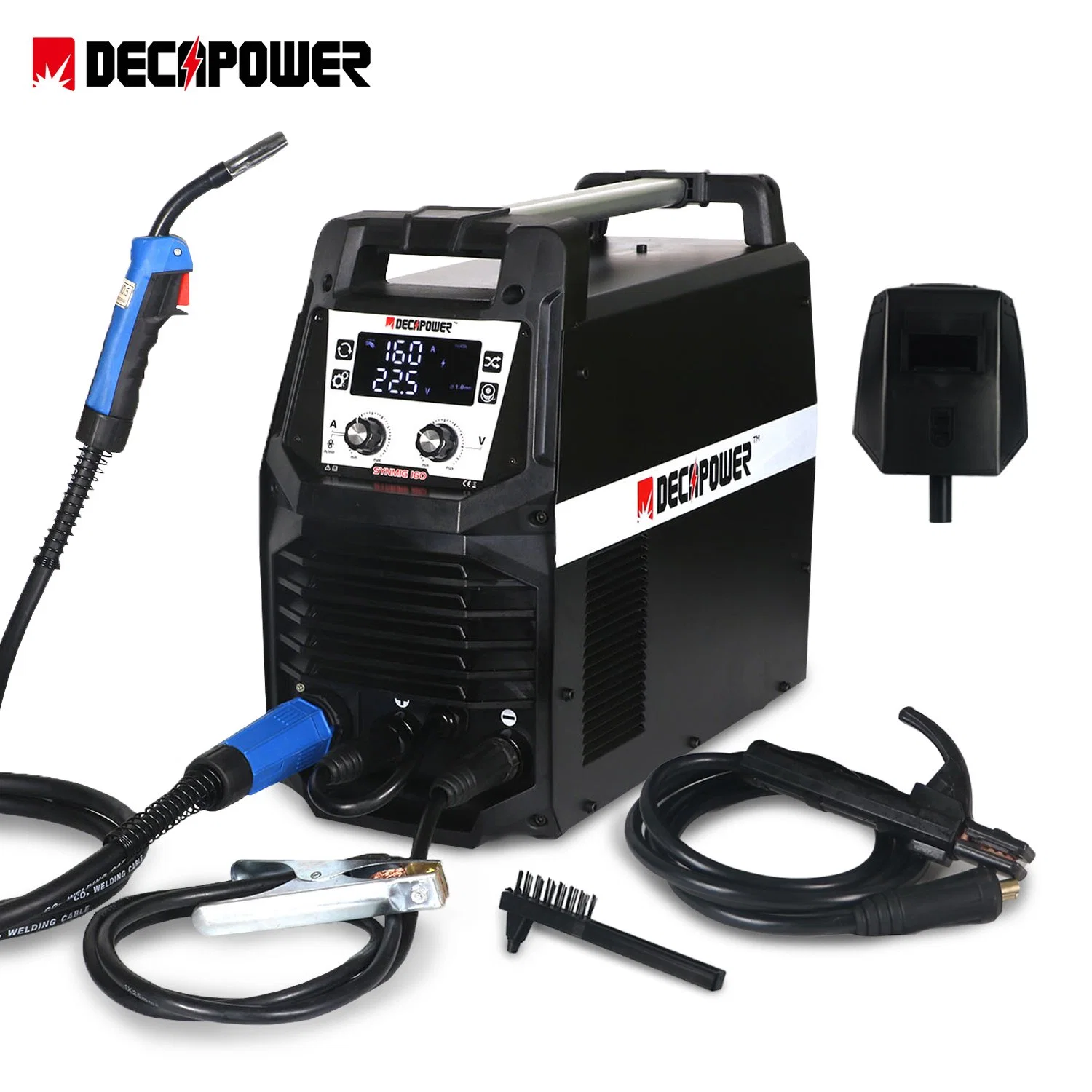 Decapower Synergic Inverter IGBT 4 in 1 MIG Welders160A Support Gas Gasless