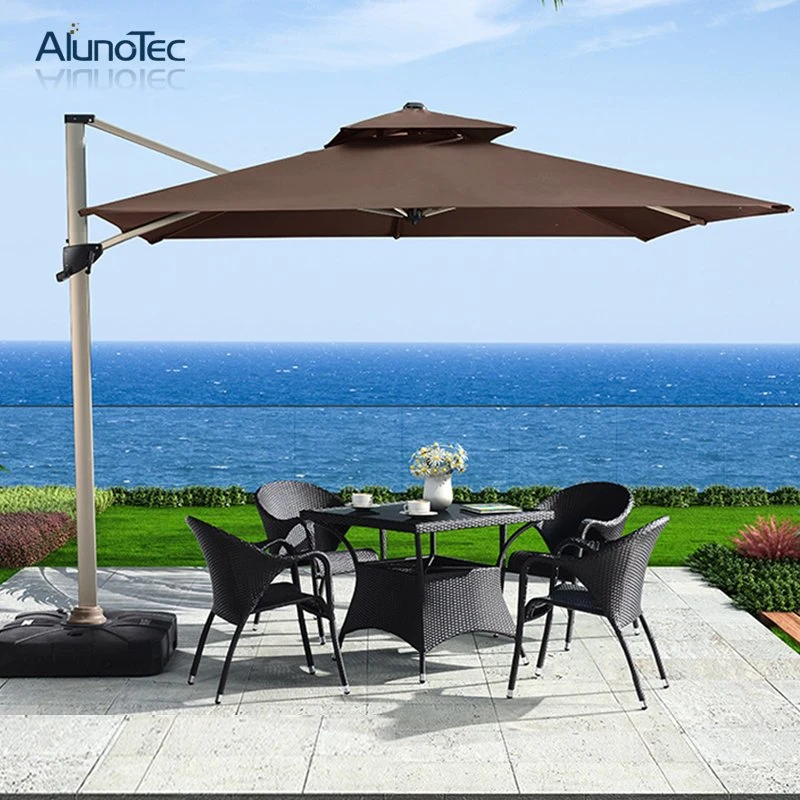 Sun Block Outdoor Umbrella Covers with Marble/Water Tank Base