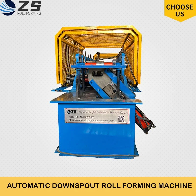 Square Galvanized Color Steel Rain Downspout Pipe Making Roll Forming Machine with Cutting Device Automatically