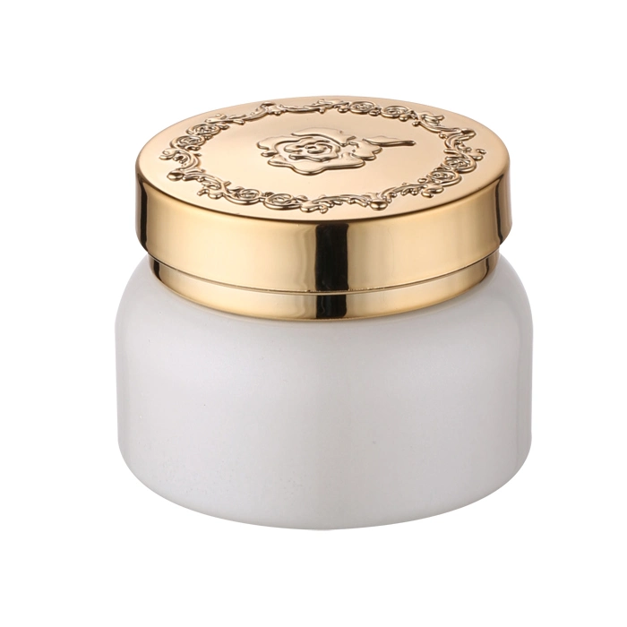 30g 50g Oblatas de forma de círculo de color blanco crema de leche vacíos se enfrentan a los tarros con flor de oro rosa tapa de metal para cremas