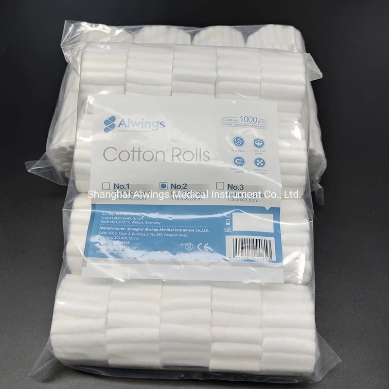 Alwings Pure Cotton Made Dental Cotton Rolls with High quality/High cost performance  Absorbent