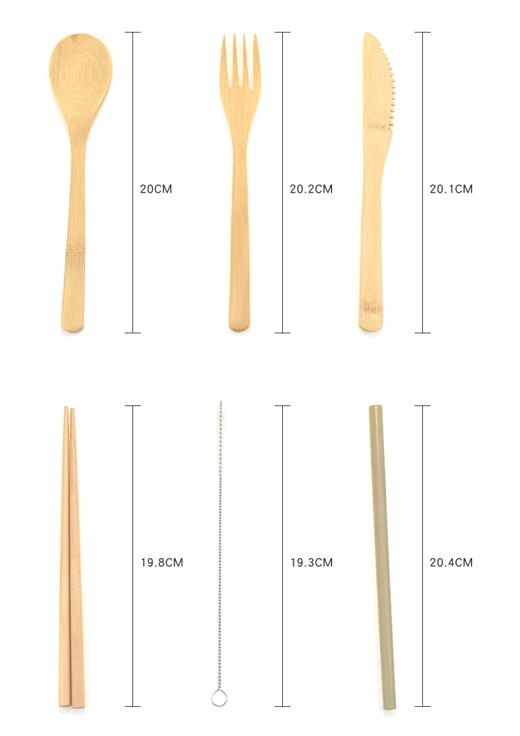 Wholesale/Supplier Disposable Bamboo Cutlery, Travel Set 170 mm Bamboo Cutlery with Bamboo Handle