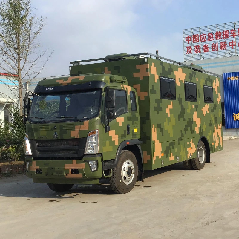 Nuevo vehículo de comunicación por satélite de comando Sinotruk HOWO 4X2 FAW Beiben Dongfeng Shacman Foton Segundo camión Camión especial de servicio pesado.