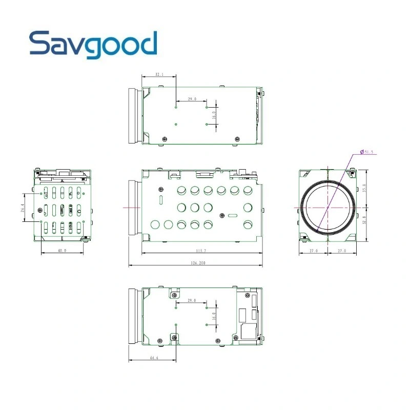 1/2" Sony Sensor High Performance Savgood Network Zoom Camera Module