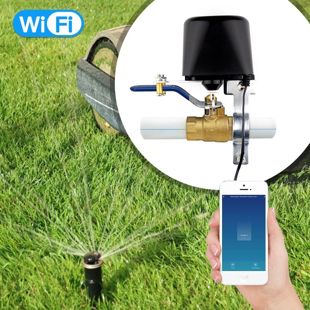 WiFi/Zigbee Smart la válvula de agua para riego de agua a gas