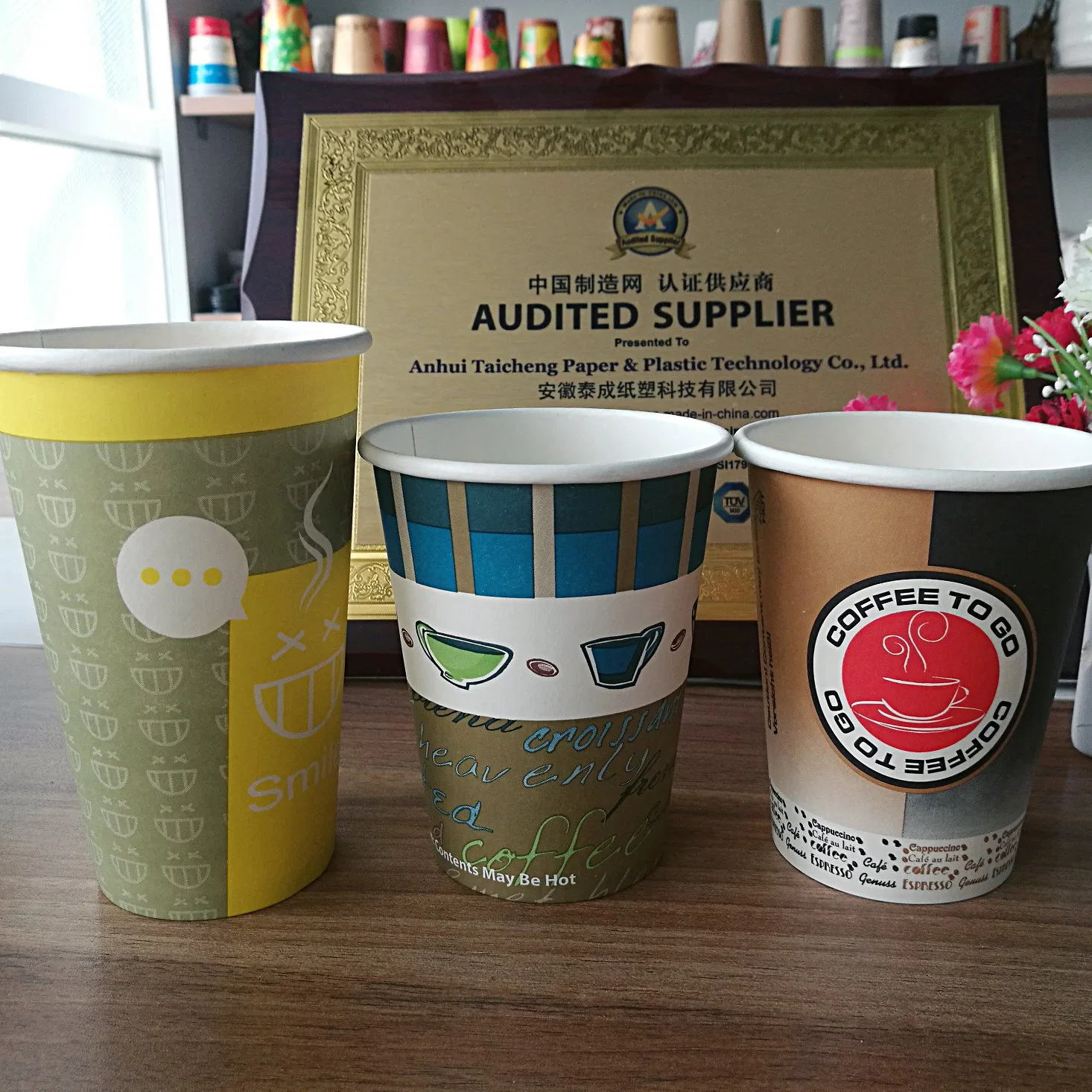 New Designs Single Wall Paper Coffee Cups for Vending Machine