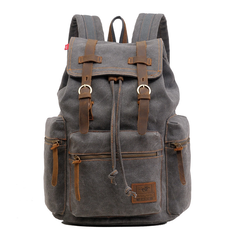 Mode Männer Frauen College Schultaschen Rucksack Mochila Vintage Drawstring Laptop-Reisetasche Aus Segeltuch