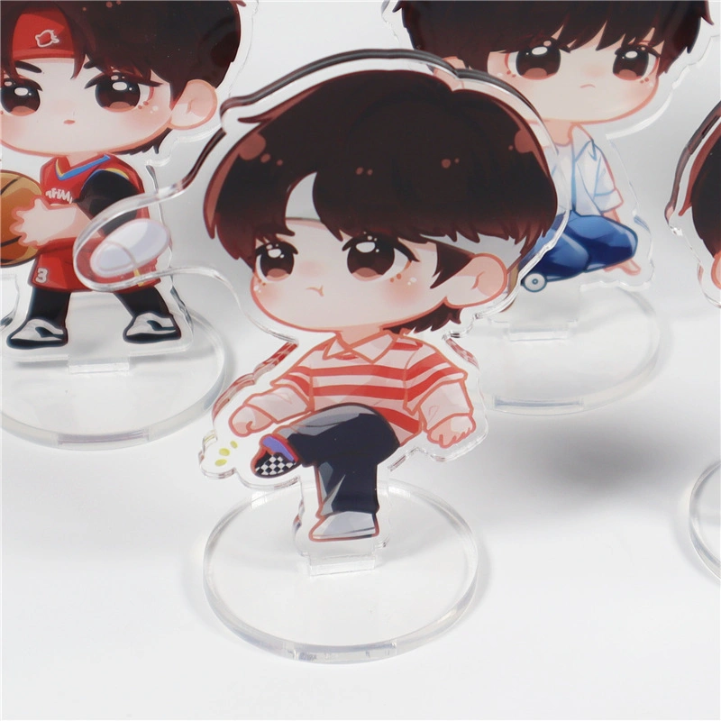 Personnalisé imprimé en forme personnalisé figure transparent en acrylique transparent Standee d'affichage