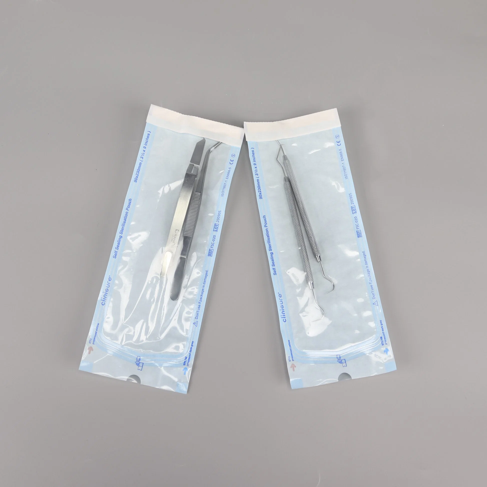 Bestseller Taschen Selbstversiegelende Sterilisationsbeutel Medizinische Geräte Verpackung Beutel