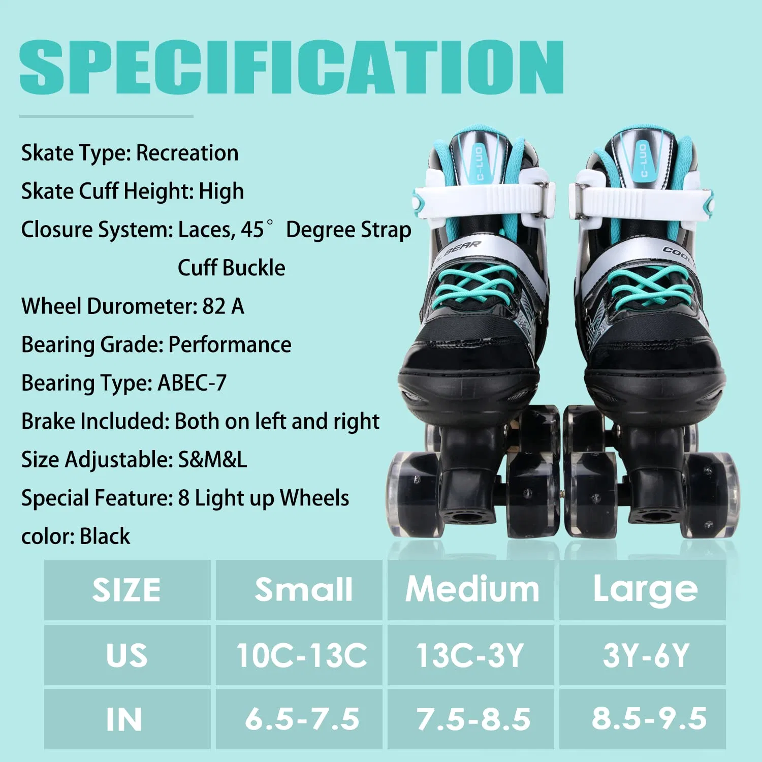 China Manufacture Customized 4 Wheels Kids Roller Skates