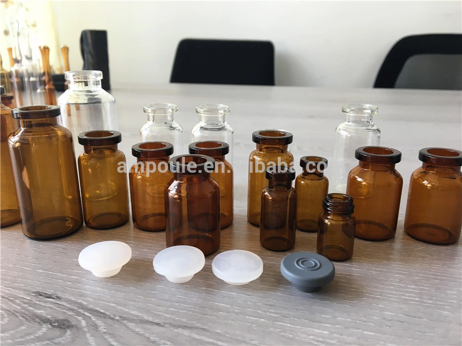 flacons en verre transparent ou ambré de 2 ml pour produits pharmaceutiques ou cosmétiques