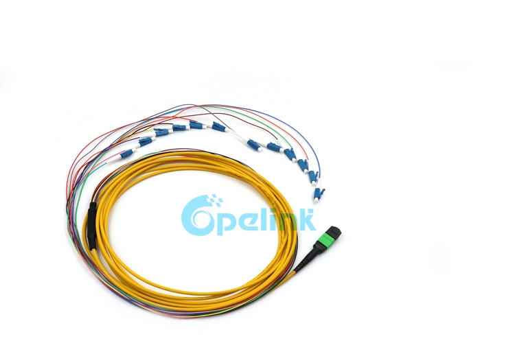 OEM Manufacture 12fibers MPO-LC cable de fibra óptica de alta calidad