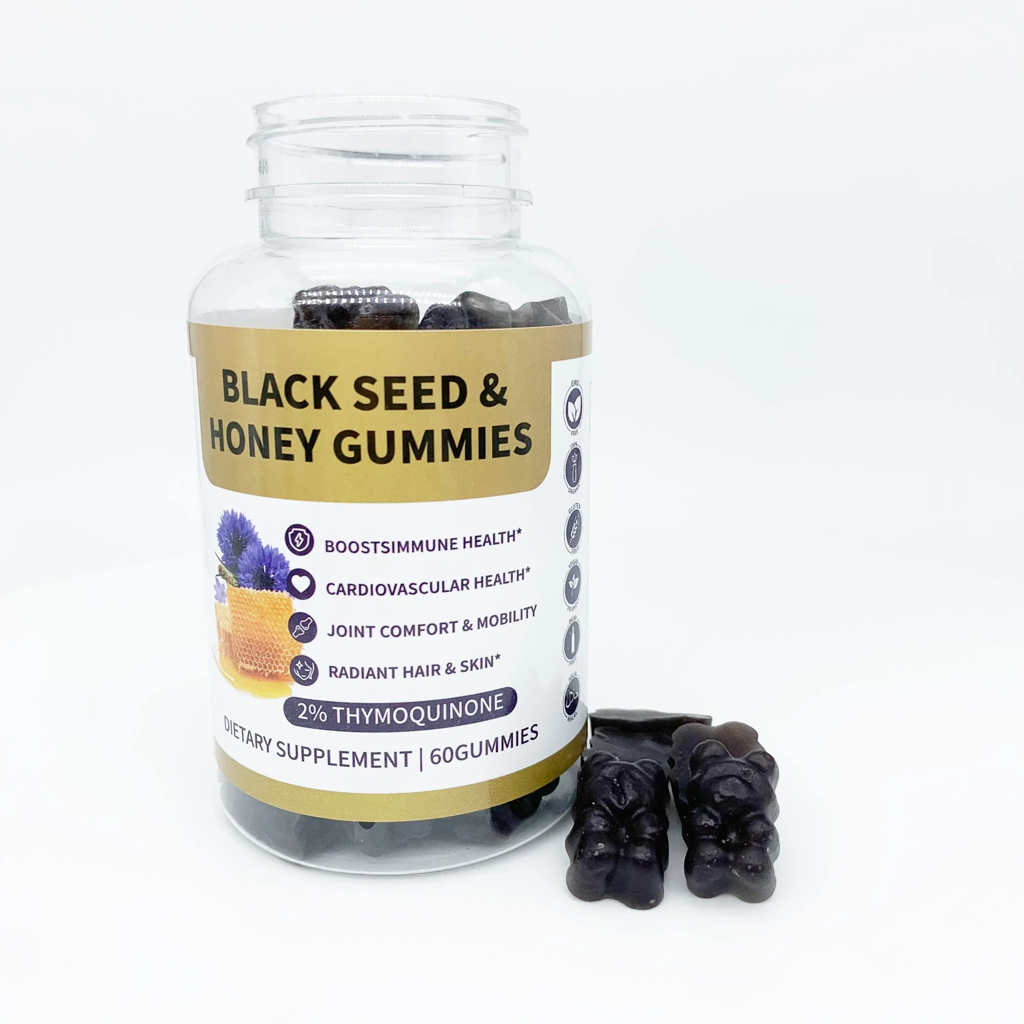 OEM Atacado Gummies óleo de semente preto Gummies para suplemento de branqueamento Gummies anti-envelhecimento