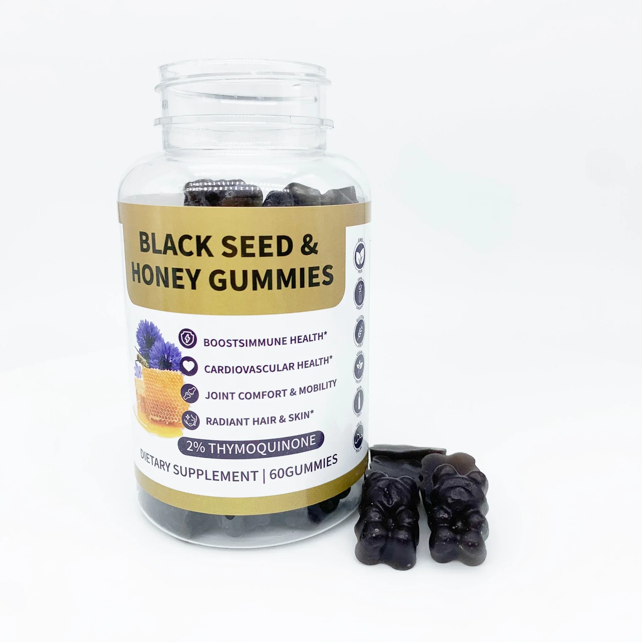 OEM Wholesale/Supplier Gummies aceite de semillas negras Gummies para el suplemento de blanqueamiento Gummies anti-envejecimiento