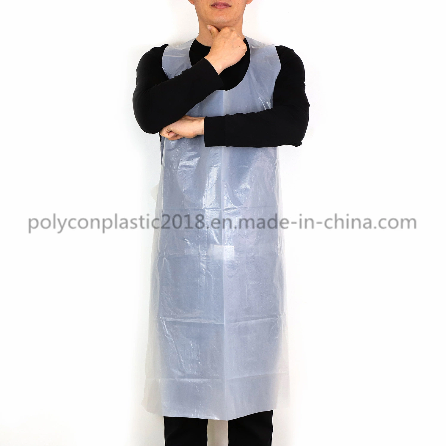 White Disposable PE Apron for Sale for Cleaning Sleeveless Apron