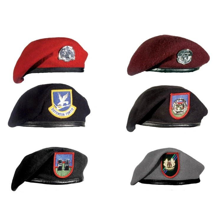 Customized Military High quality/High cost performance  100% Wool Army Police Beret Caps