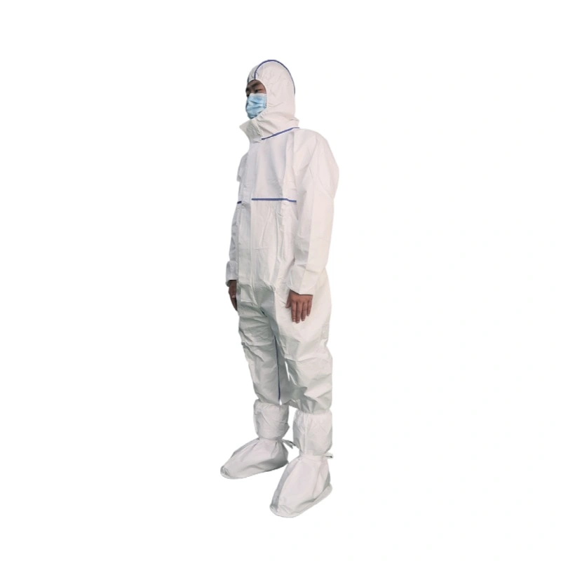 Waterproof Nonwoven Breathable Laminated 55GSM PPE Disposable Safety Protective Garment