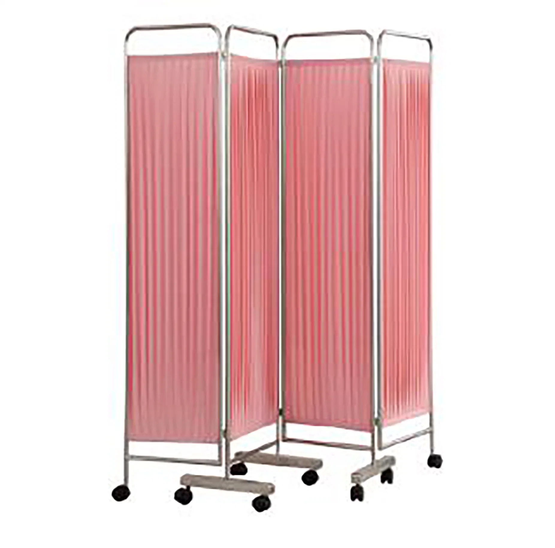 Economic Hospital Furniture Bed Curtain Stainless Steel Foldable Ward Screen with Casters