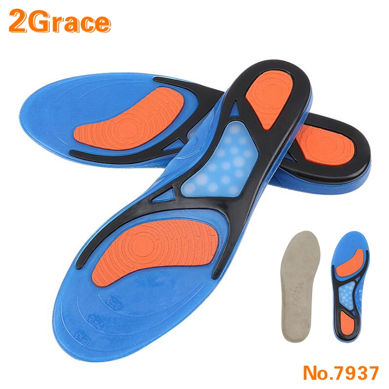 Soft Comfortable Arch Support Shock Absorption Gel Sport Massage Antislip Silicon Insole to Protect Feet