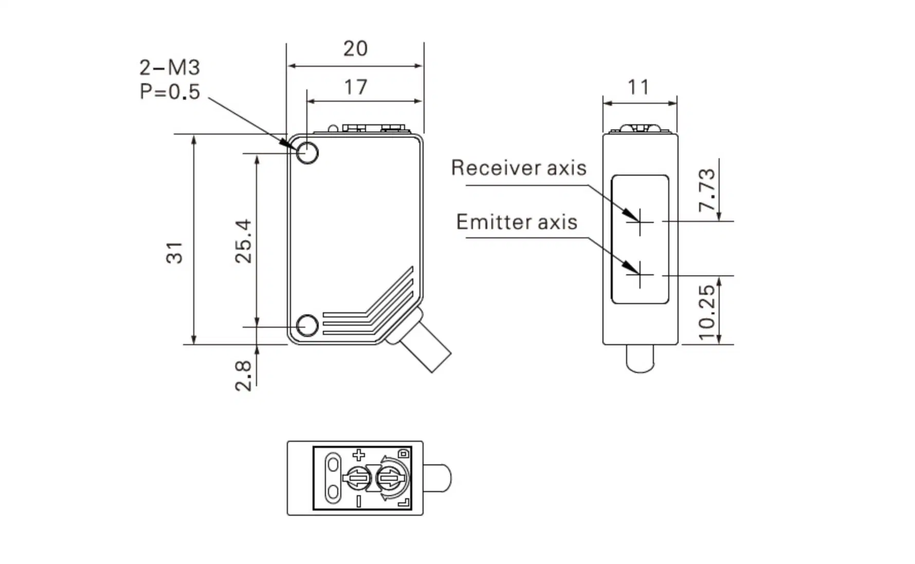 IP67 Diffuse Reflection Laser Displacement Sensor Switch for Detecting High-Speed Moving Objects