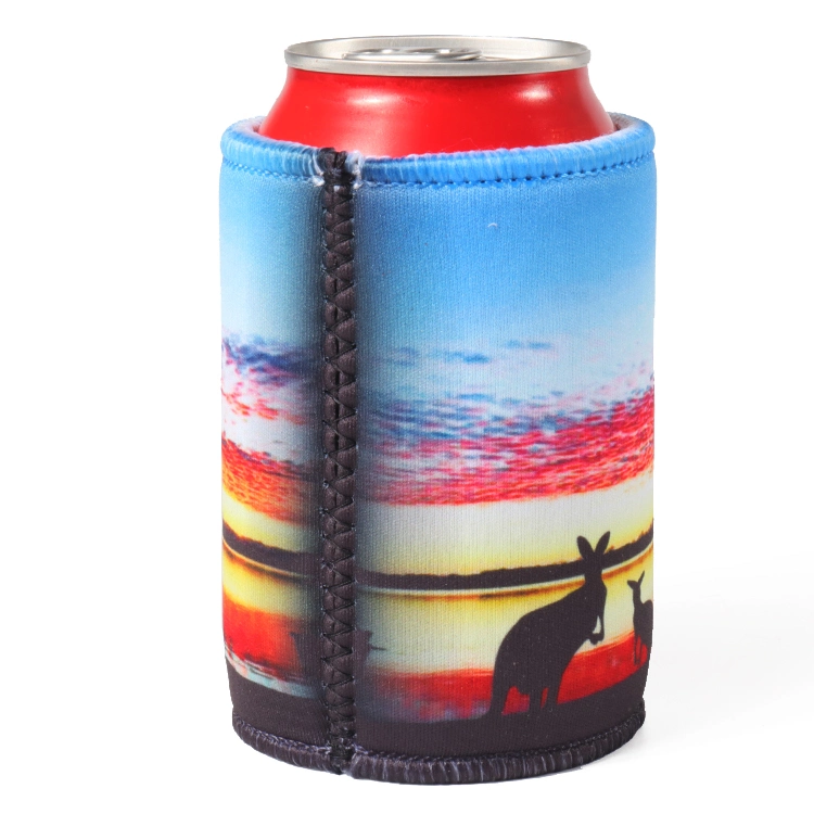 Nueva Moda Sublimación promocional Impreso a medida neopreno lata de refresco Funda para botella de cerveza, funda para botella de portabotón