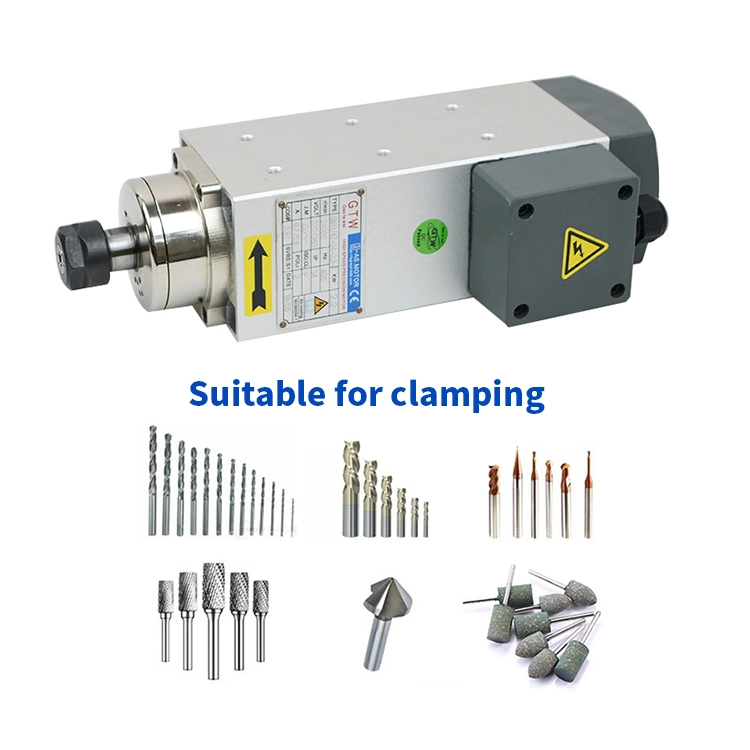 Luftkühlung quadratische Form CNC-Motorspindel drei-Phasen-2,2kW 3,5kW 4,5kW 6kw 7,5kW ER20 400Hz 24000rpm Motor Frässpindel