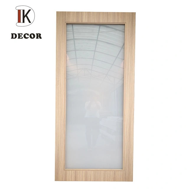Porta de madeira com vidro especial para WC do Hotel / Casa de banho com um Vidro de painel grande