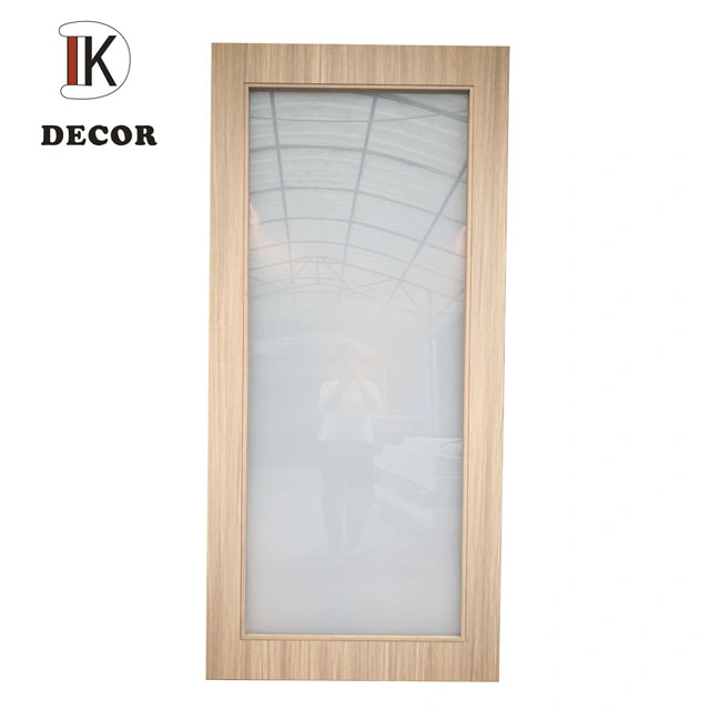 Glazed Wooden Door Special for Hotel Toilet/Home Bathroom with One Large Panel Glass