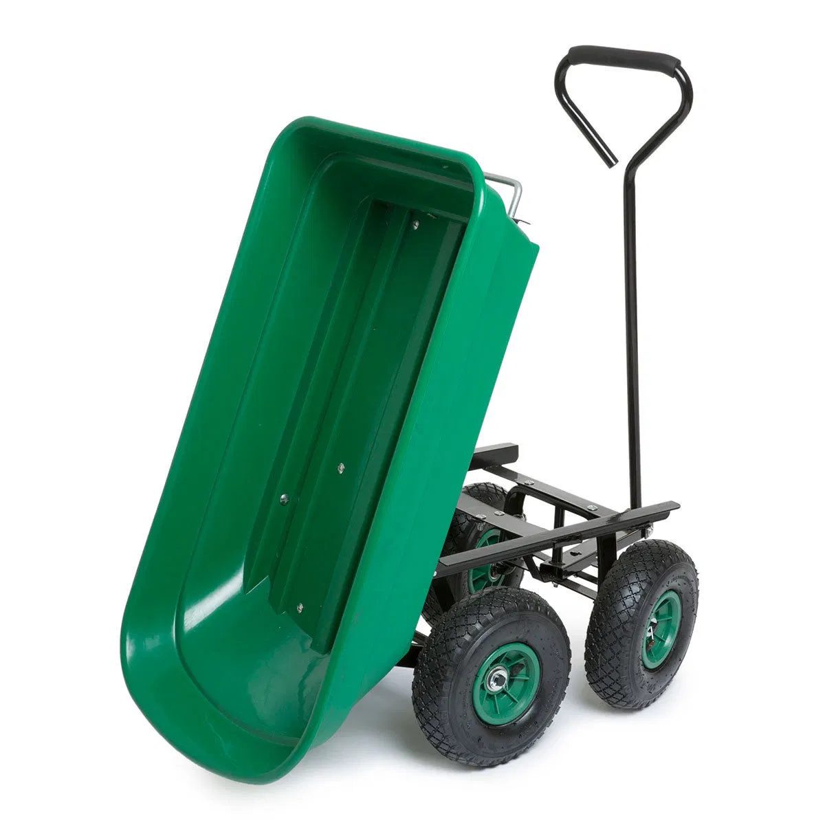 Garden Dump Tool Cart Plastic Tray with 10 Inch Pneumatic Wheel