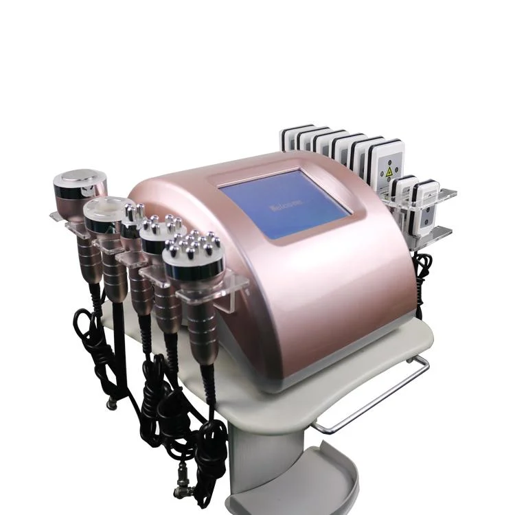 أوكازيون ساخن 2022 40K 80K System Lipo Cavitation 6 in 1 آلة تفريغ الجسم خيالة سحب الإطار RF