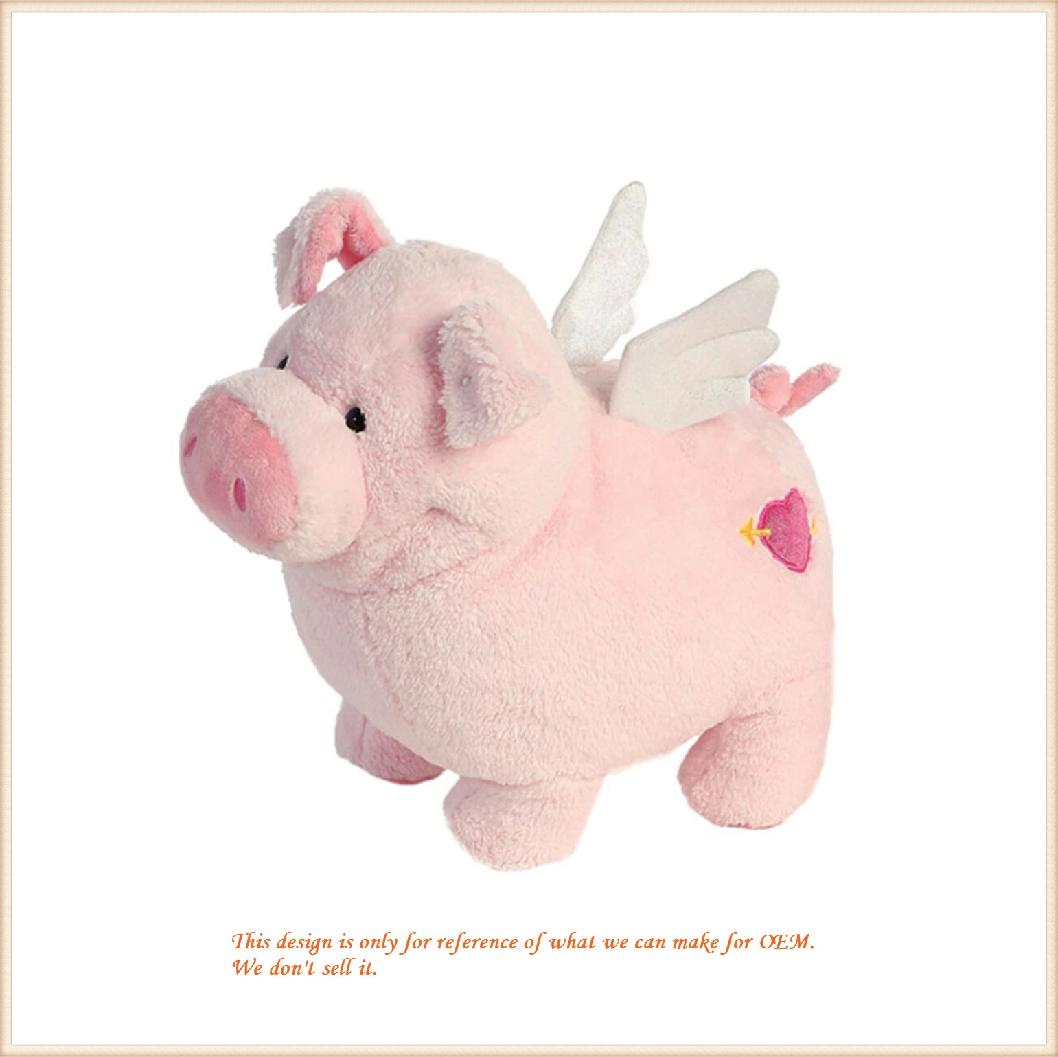 Rosa de pelúcia Flying Pig Piggy brinquedos para crianças personalizado