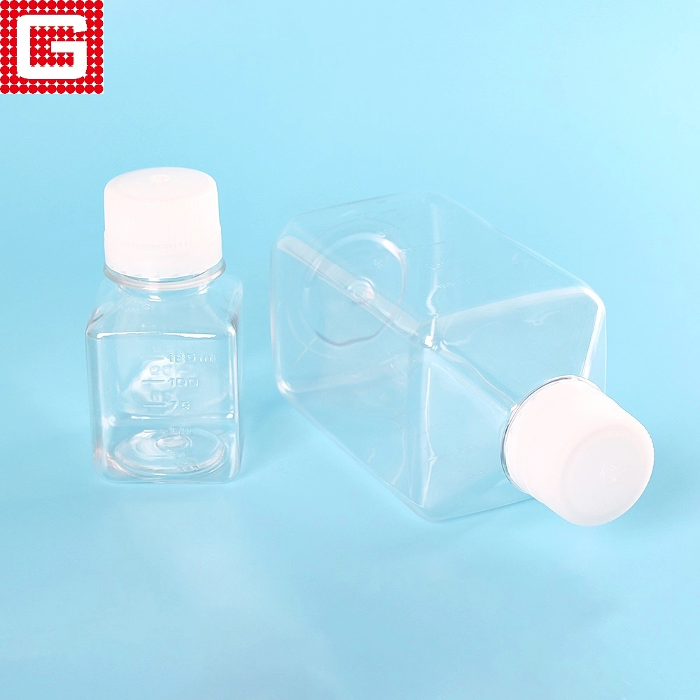 Hot Sale Plastic PP Sterile 125ml Laboratory Bottles Cell Culture Flask