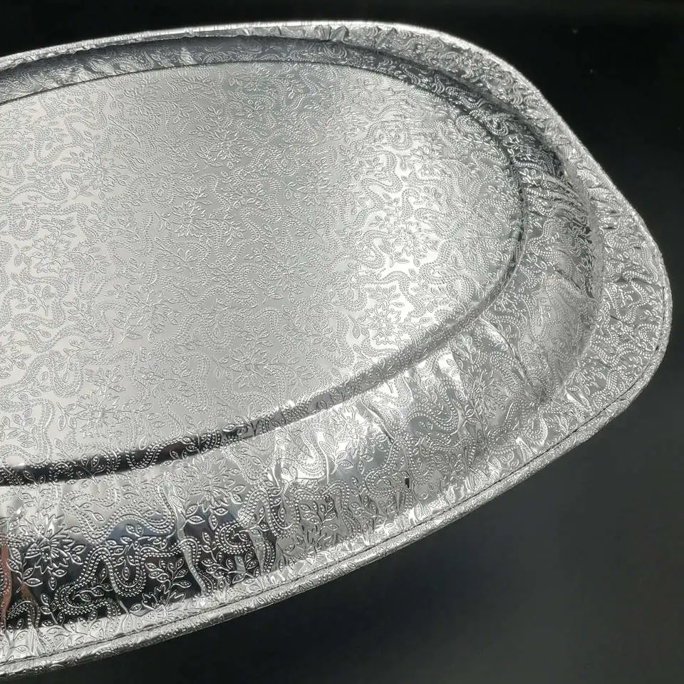 Disposable Aluminum Foil Mold Silver Box Oval Tin Pie