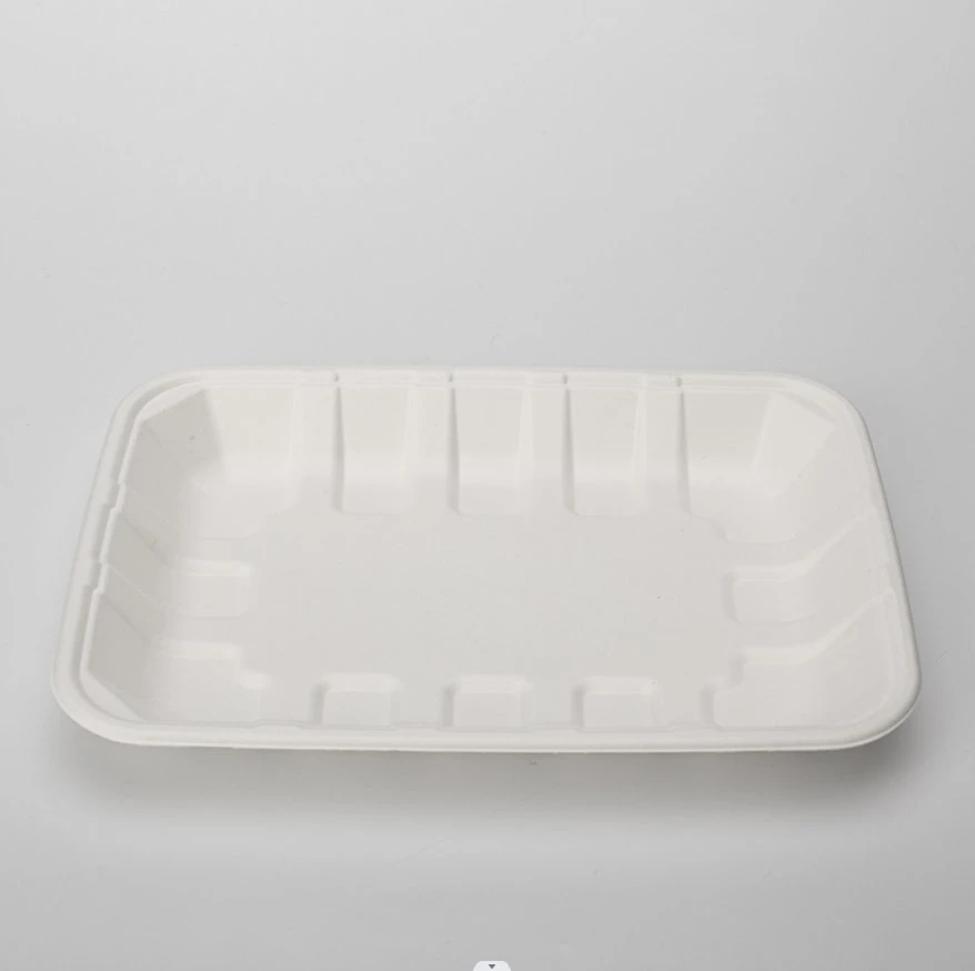 Einweg biologisch abbaubar umweltfreundliche Zuckerrohr Bagasse für Dinner Party 7" X 5-Zoll-Fach