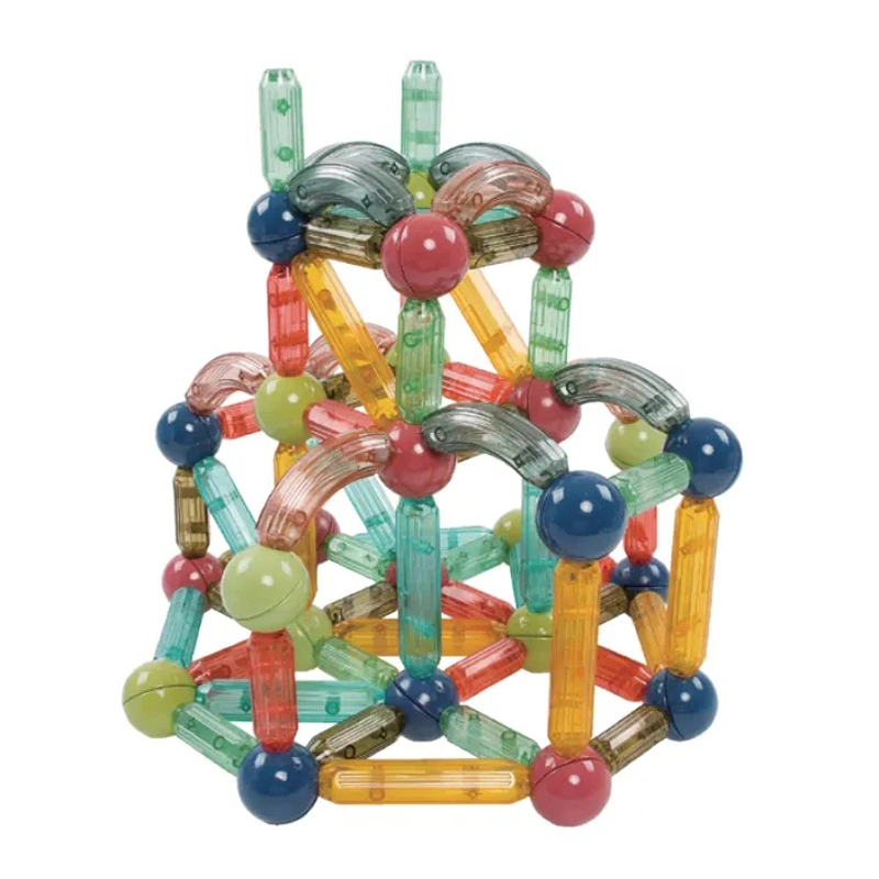 2023 New Kids Educational Assembly 3D Magnetic Sticks Bar Magnetic Ball Building Blocks Model Puzzle Magnet Blocks