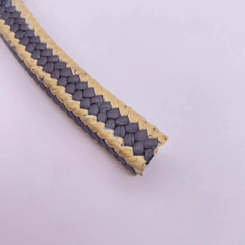 Yellow Aramid Fiber Corner Line Black PTFE Wear Resistant Packing