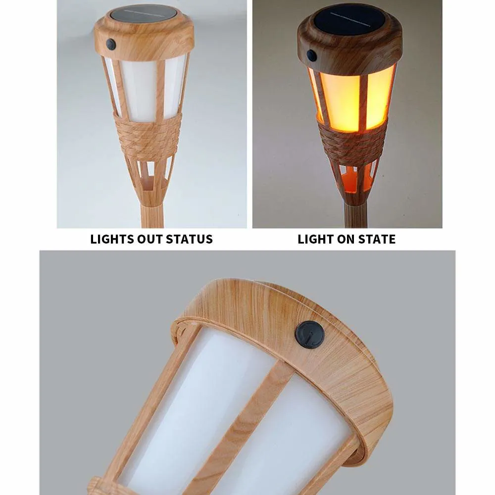 Flickering Flame Solar Lantern Bamboo Solar Torches Lights