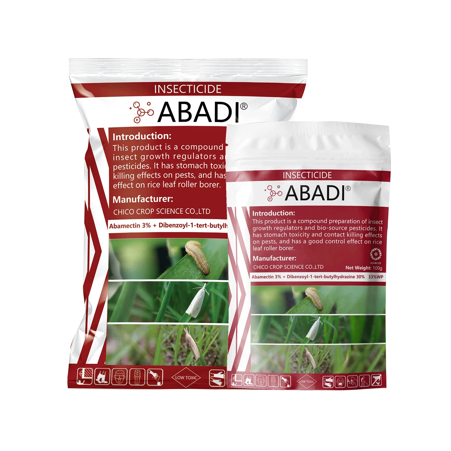 Abamectin 3% + Dibenzoyl-1-Tert-Butylhydrazine 30% WP Rice leafroller Pesticide Insecticide