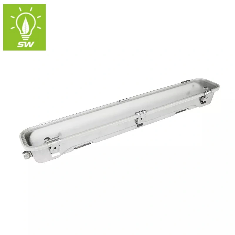 LED Tunnel Lighting IP65ik09 Aluminum Housing LED Waterproof Batten White Lamp Vapor No Clips Protection Tube From Dismantlement Linear LED Triproof Tube Light