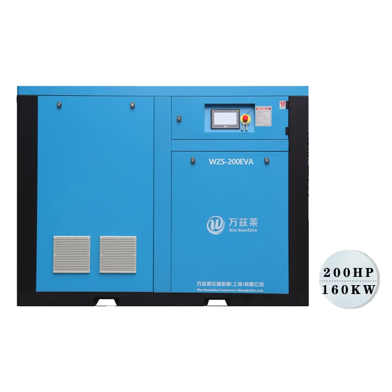 High quality/High cost performance  200HP 160kw Single Stage Oilless Pm VSD Screw Air Compressor Energy Saving 30~50% with CE for Industrial Using, OEM Acceptable