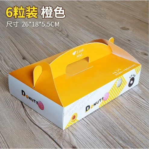 Wholesale/Supplier Customized Color Printing 4 PCS 6 PCS Donut Paper Package Print Egg Tart Pastry Cake Packing Custom Printed Donut Cardboard Boxes Baking Packaging