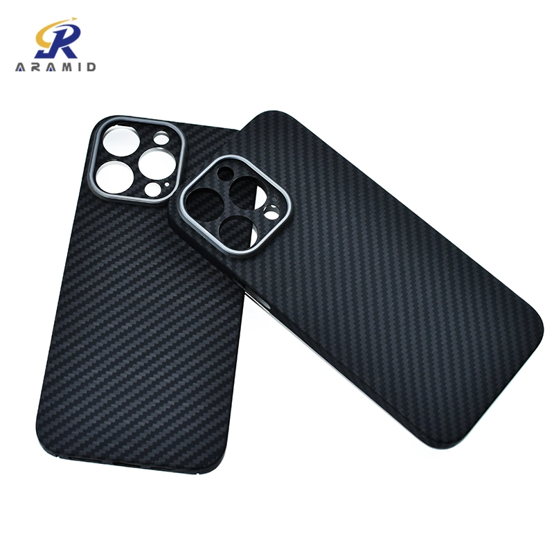 Unique Camera Metal Ring Full Protection Design Aramid Carbon Fiber Phone Case for iPhone 14