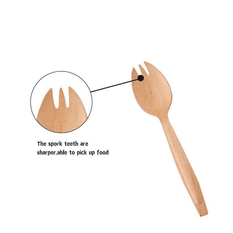 Biodegradable Disposable High quality/High cost performance  Food Recyclable Knife Classic Wooden Fork