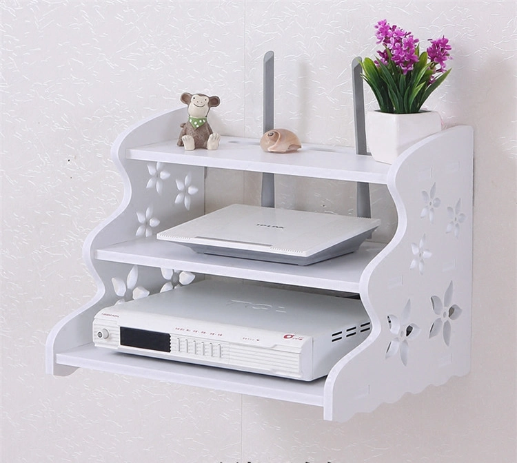 PVC Wall TV Cabinet Organizer Router Storage Box Bracket Wall Hanging Partition Shelf