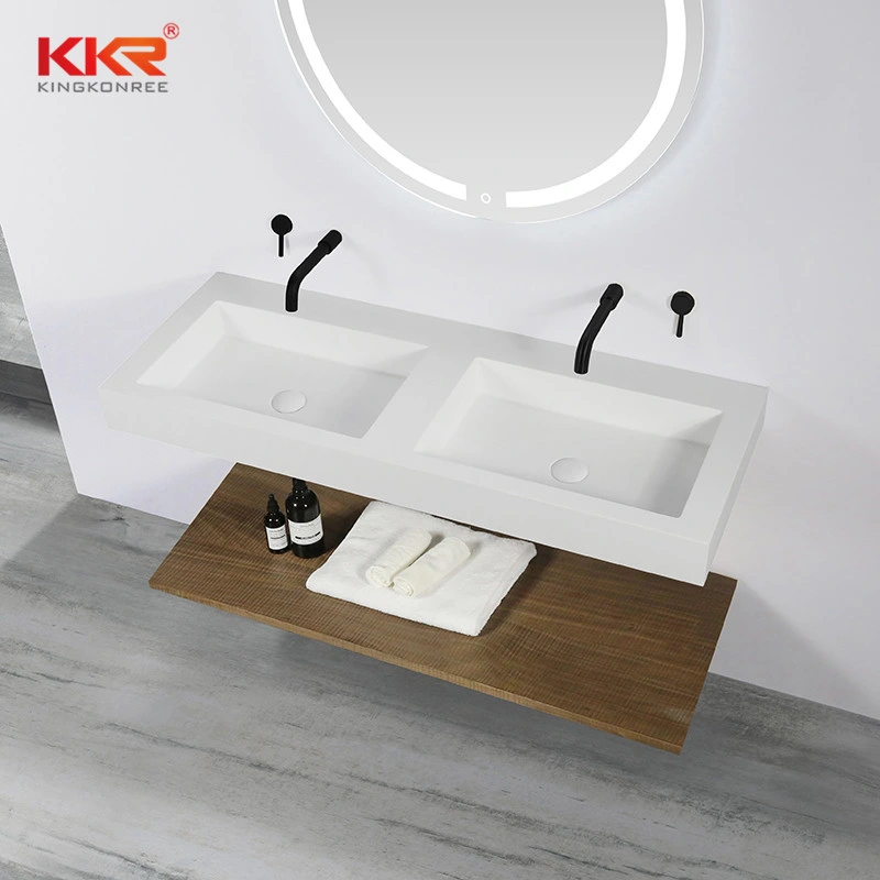 Mounted Wall Modern Solid Surface Stone Bathroom Vanity Furniture