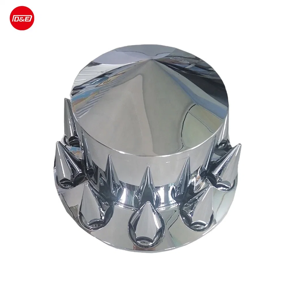 ABS Chrome Plastic Wheel Axle Cover Rear Axle Kit Wheel Cover with Pointed Hub Cap Suits 10 Stud PCD 285.75 for 22.5" Wheels