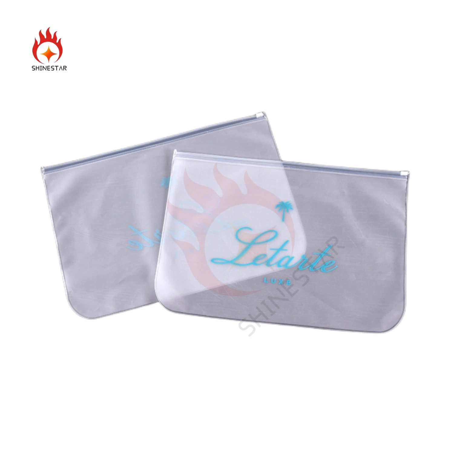 Transparent Frosted Gift Stationery Large Capacity Zipper Storage Plastic Packaging Bag