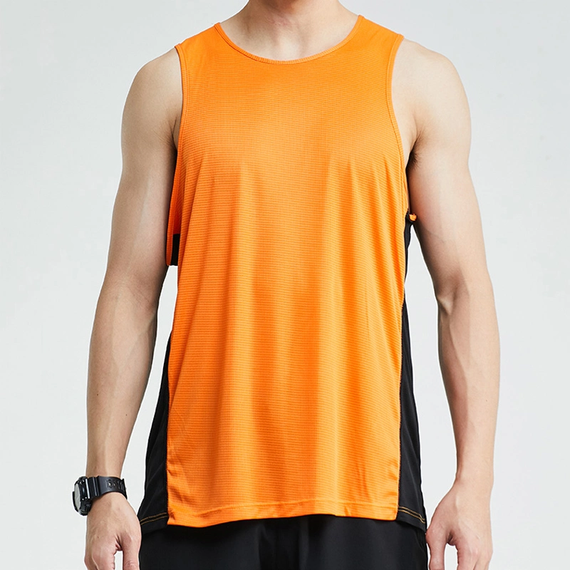 High Elastic Workout Tank Top Men Basketball Wear Sport Sleeveles Vest Quick Dry Gym Vest