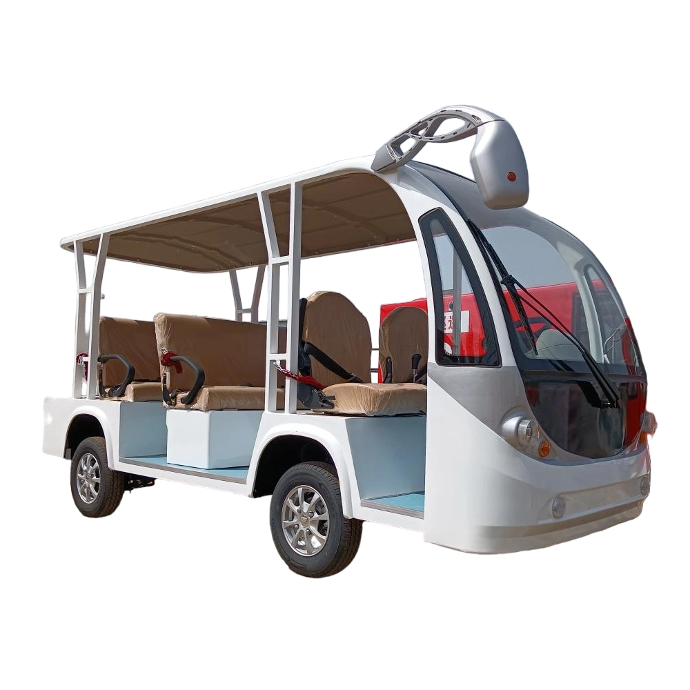 CE-Zulassung 11 Sitzer 72V Electric Golf Car Tourist Bus Sightseeing-Wagen mit Glastüren