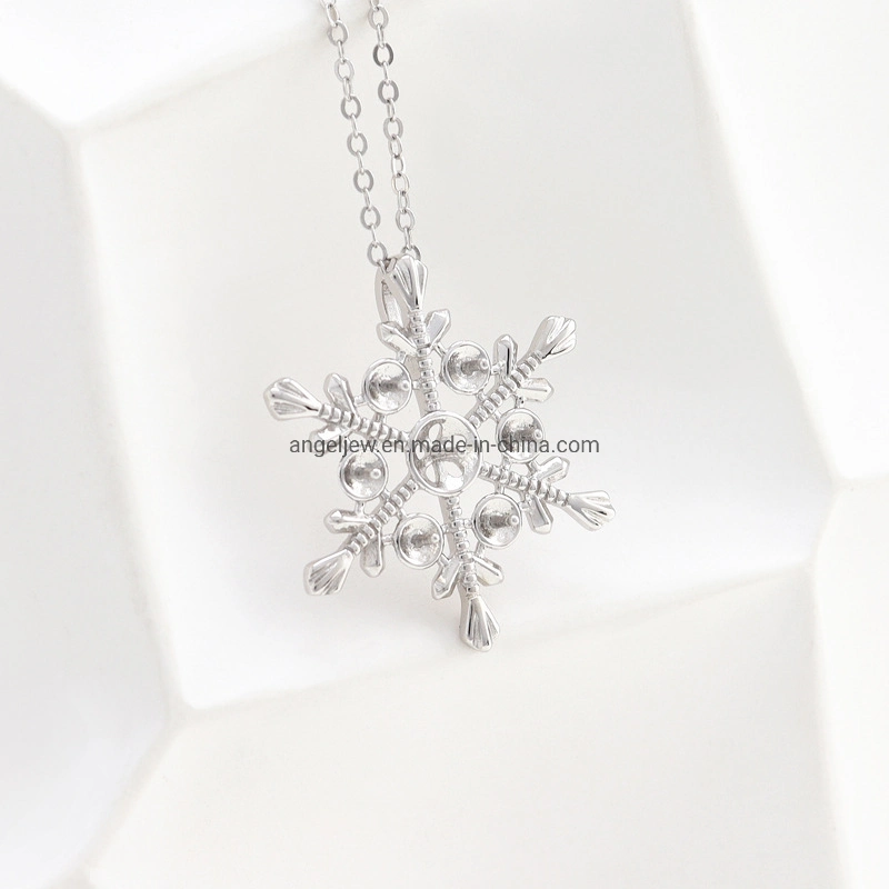 New Arrival 925 Ssterling Silver Fashion Snowflake Design Wholesale Necklace